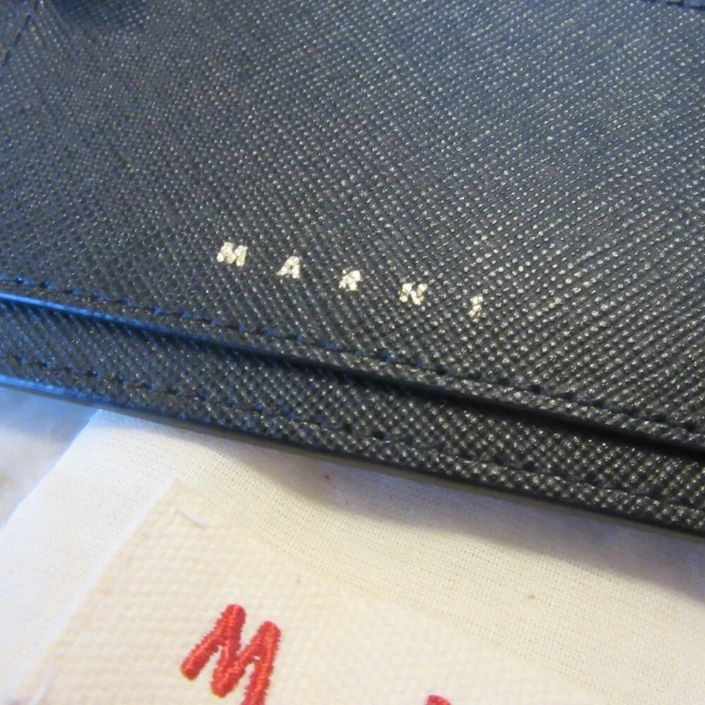 MARNI Zipped Coin & Card Case in Black Saffiano Leather MSRP $395 - Picture 7 of 9